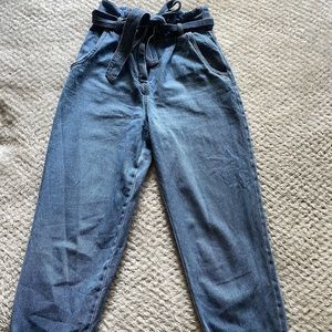 H&M high waited paper bag mom jeans.